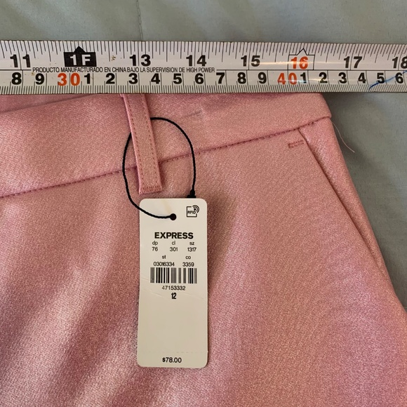 High waisted pink shimmer shorts - Picture 8 of 9